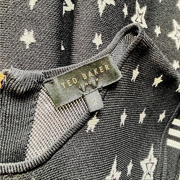 Ted Baker London Mariae Star Skater Dress Size 2 US 6 Jacquard Knit - Picture 3 of 6